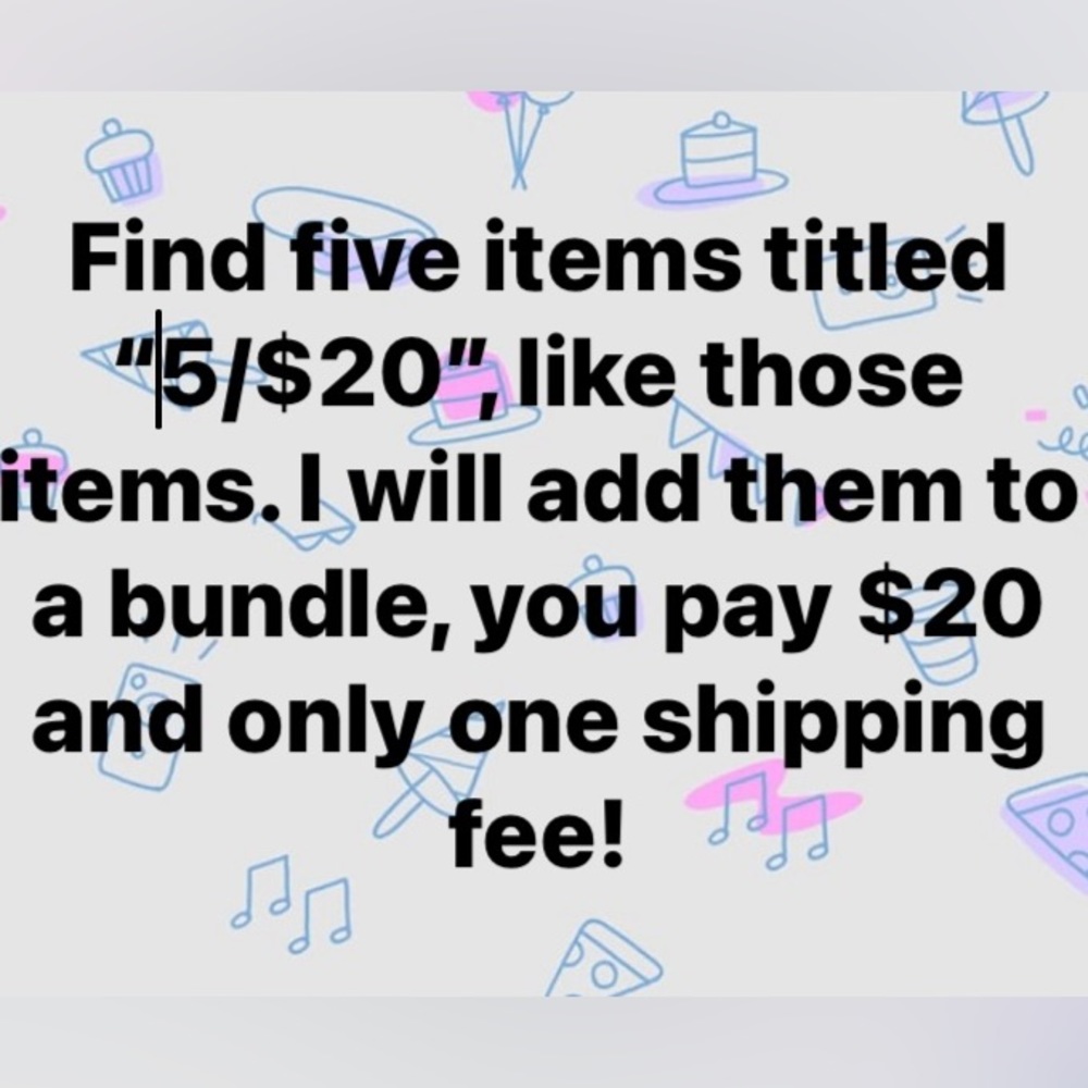 “5/$20” sale!
